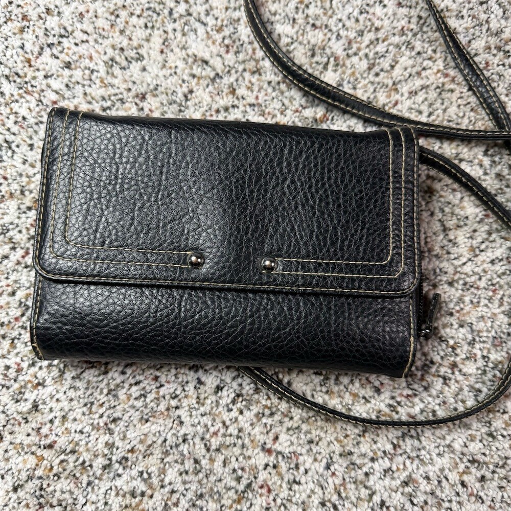 Unbranded  Crossbody Wallet Purse Womens Small Black Organizer Strap